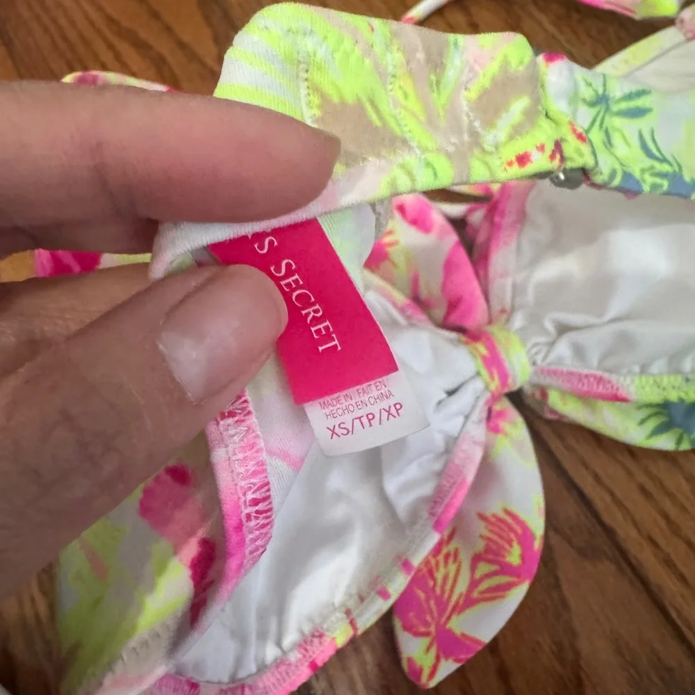 Victoria's Secret Bikini - Neon Pink and Yellow Floral - Picture 3 of 8